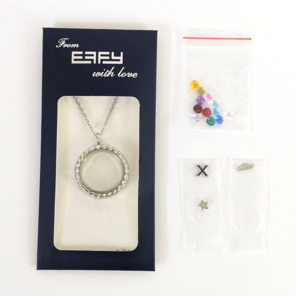 EFFY with Love Locket Pendant Sparkly Crystals and 3 Charms NEW Celebrity Cruise